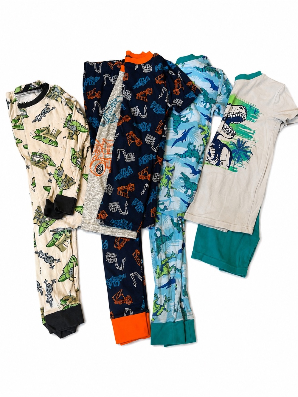 Boy’s size 10 Kids pajama bundle, Star Wars, dinosaurs, construction
